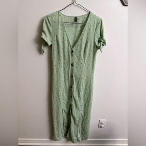 H&M floral Green Maxi Dress Xsmall